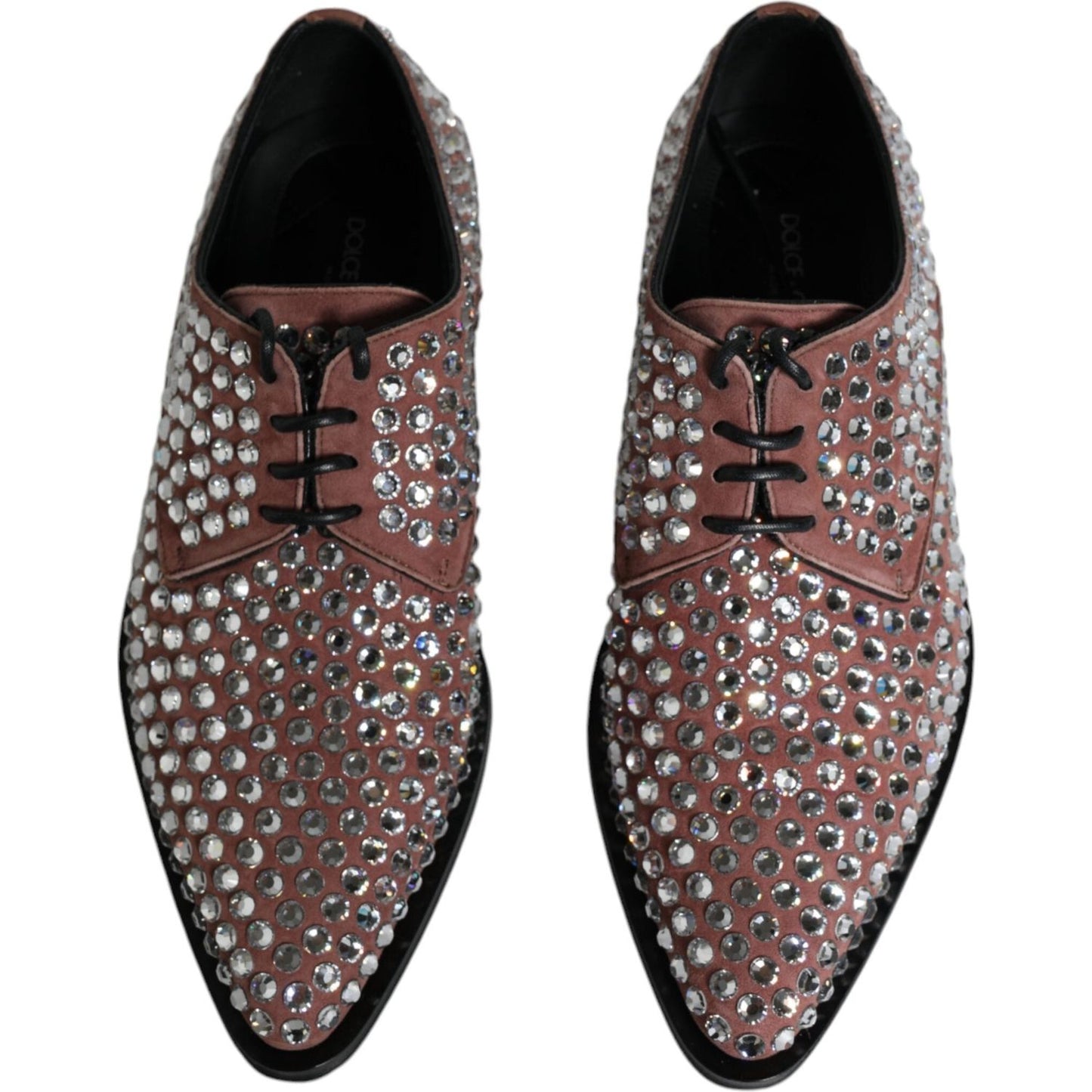 Dolce & Gabbana Brown Strass Embellished Derby Dress Shoes Dolce & Gabbana Dark Slate Gray