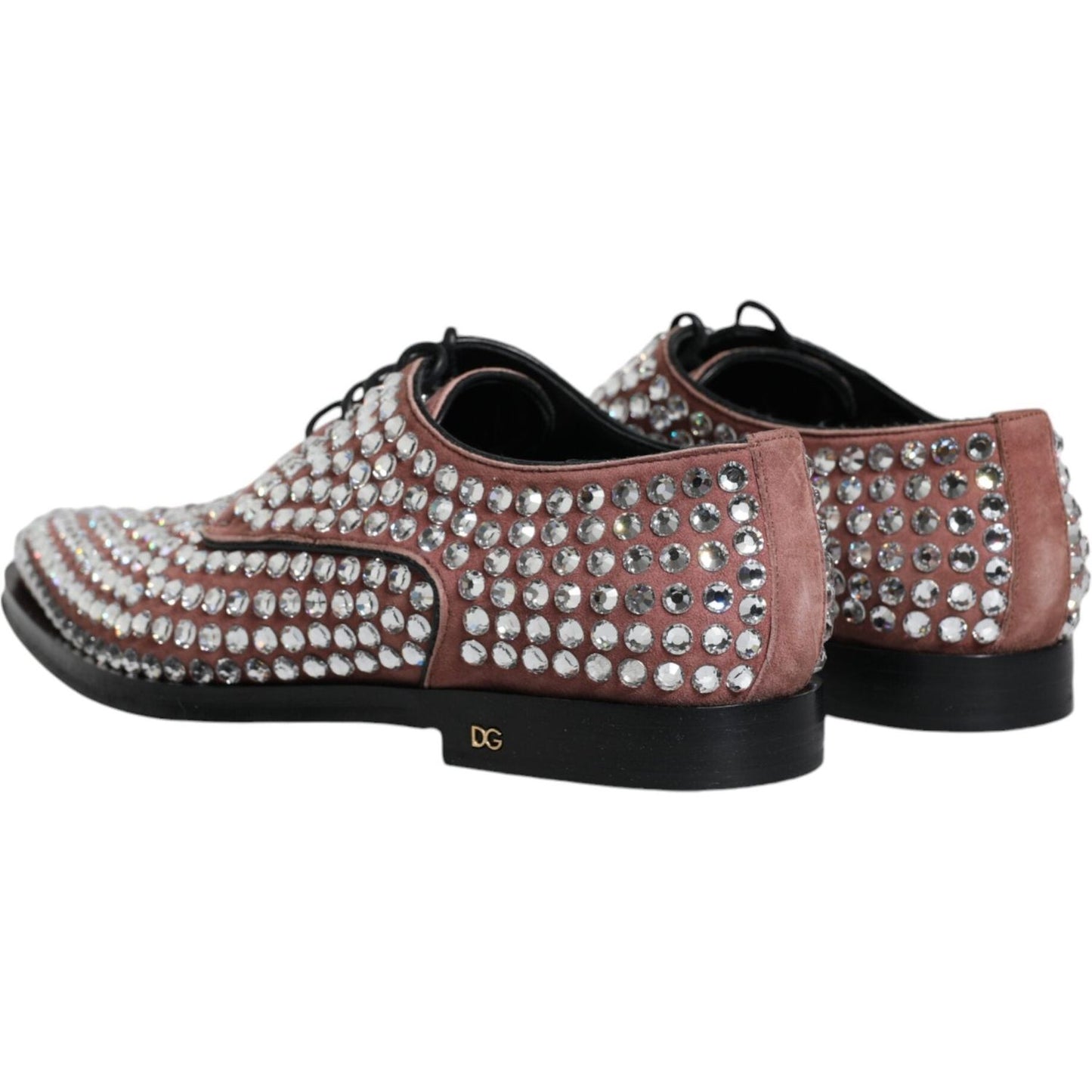 Dolce & Gabbana Brown Strass Embellished Derby Dress Shoes Dolce & Gabbana Dark Slate Gray