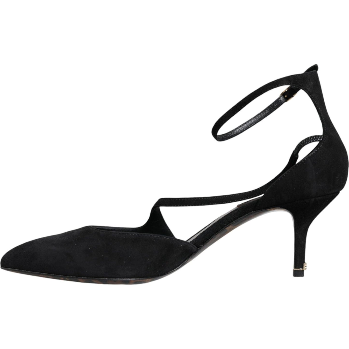 Dolce & Gabbana Black Suede Ankle Strap Heels Pumps Shoes Dolce & Gabbana Black