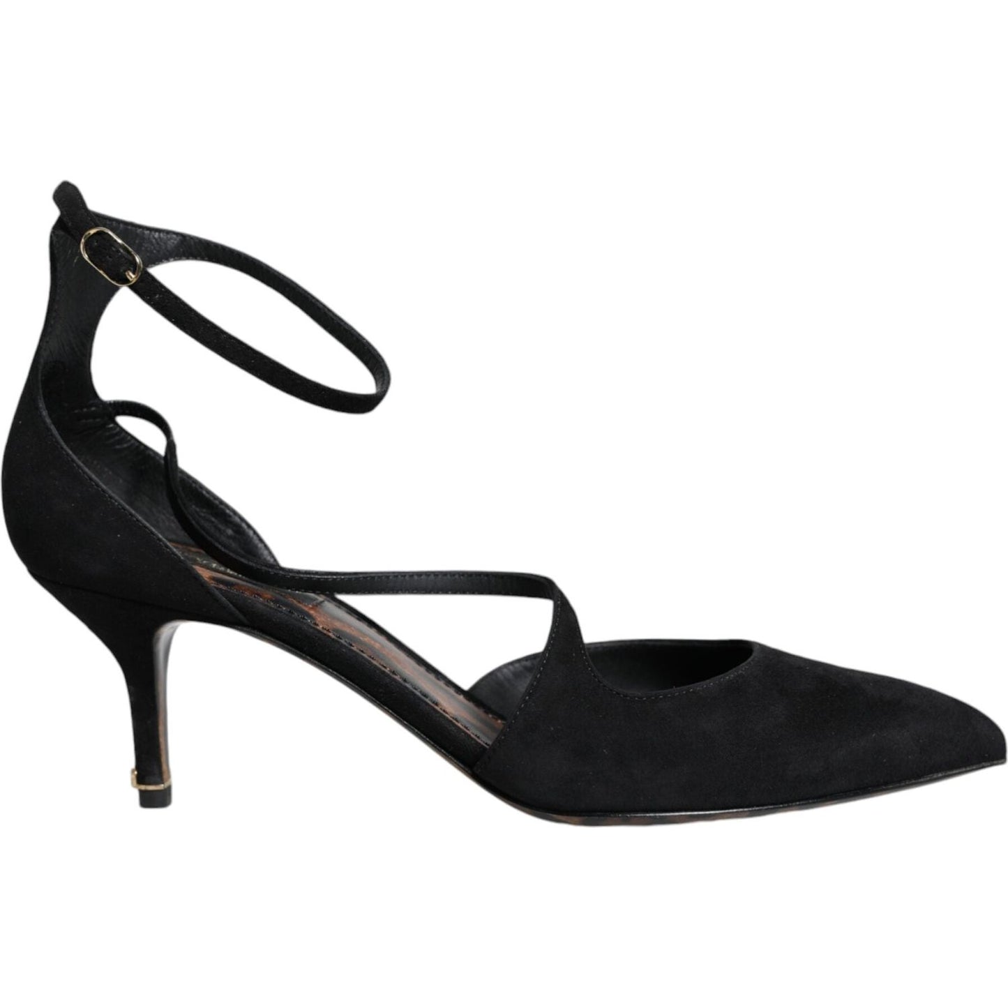 Dolce & Gabbana Black Suede Ankle Strap Heels Pumps Shoes Dolce & Gabbana Black