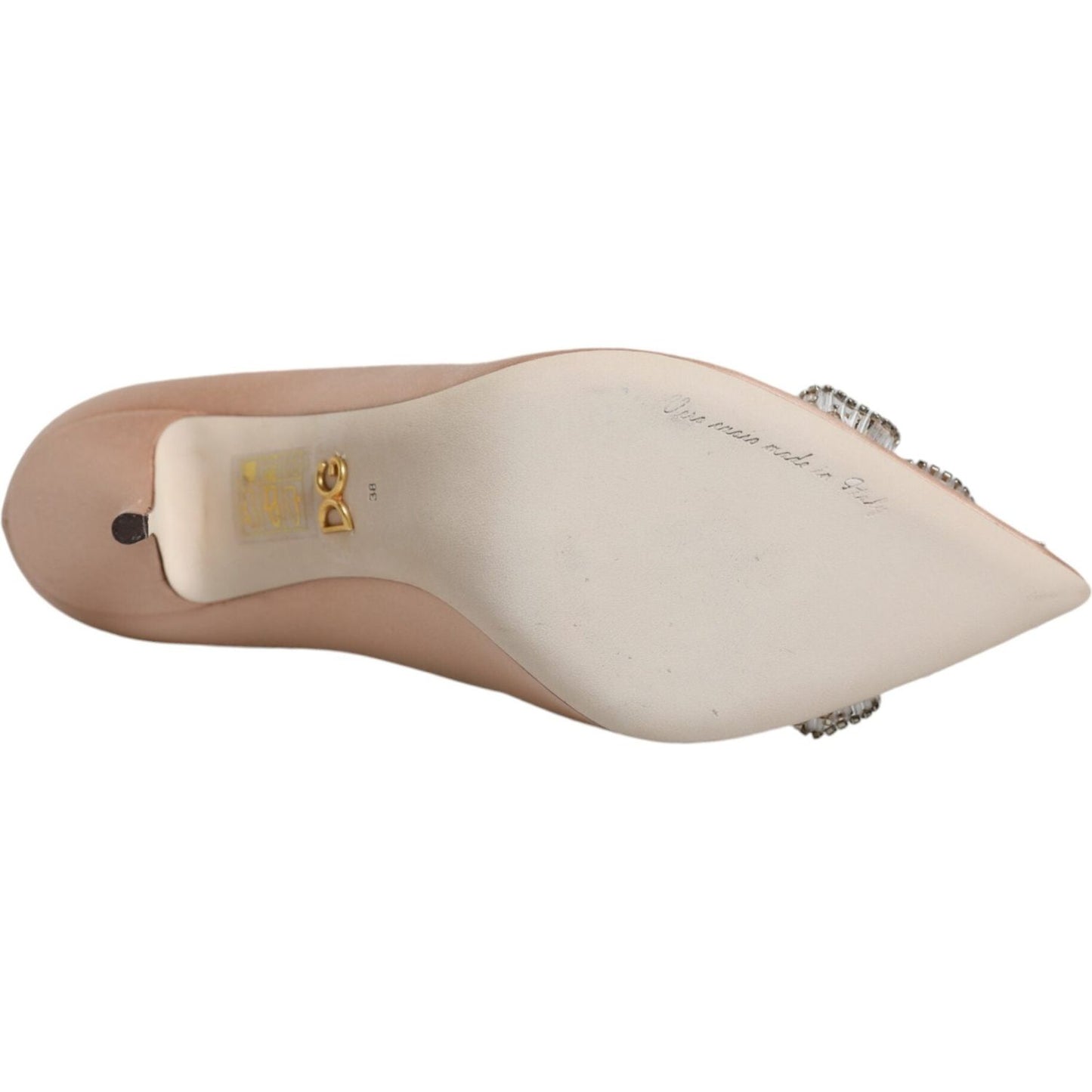 Dolce & Gabbana Beige Satin Crystal High Heels Pumps Shoes Dolce & Gabbana Gray