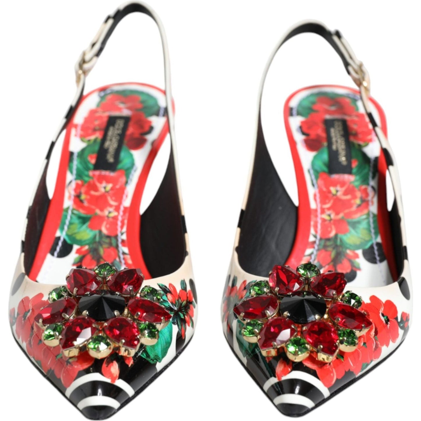Dolce & Gabbana Multicolor Crystal Heels Slingback Shoes Dolce & Gabbana Dim Gray