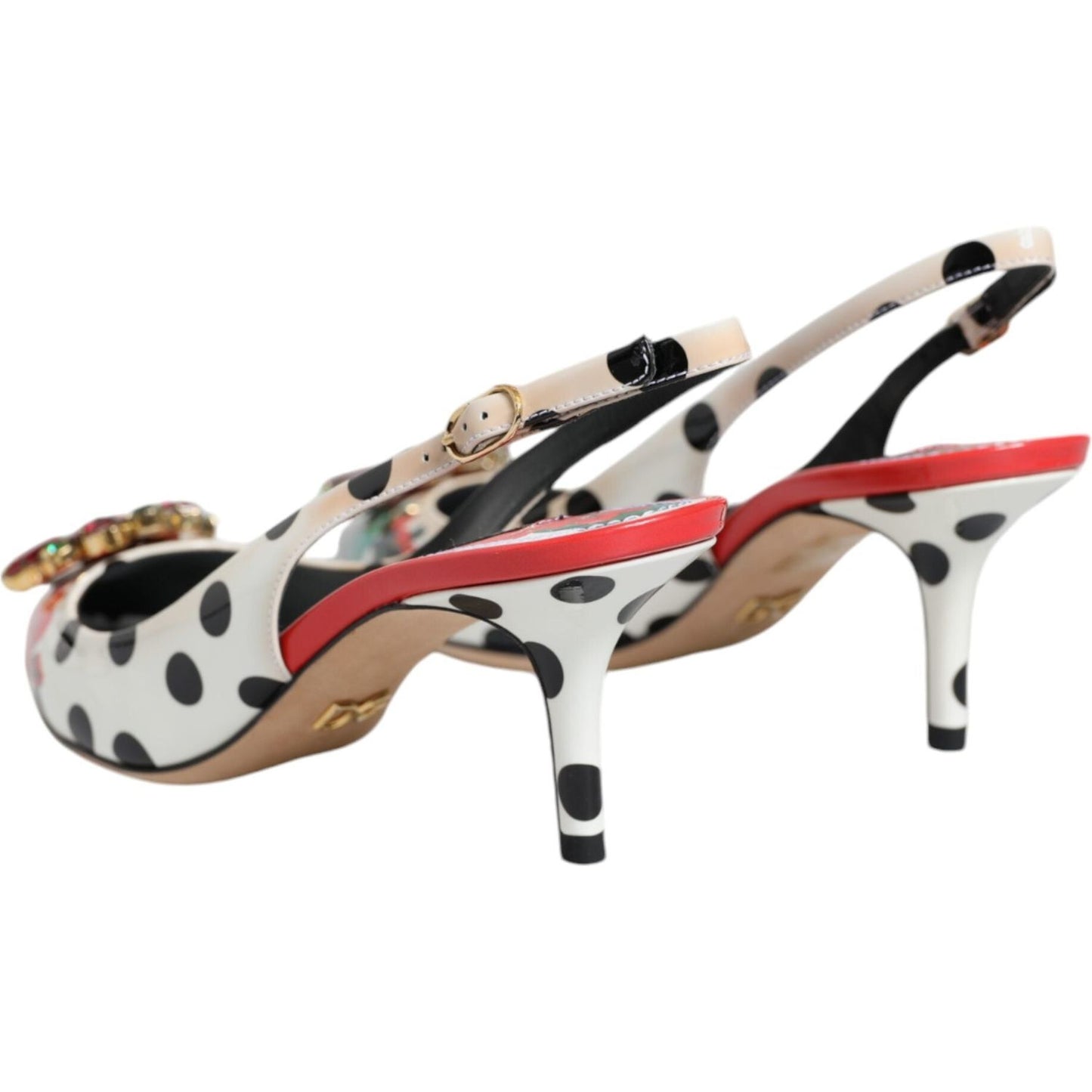 Dolce & Gabbana Multicolor Crystal Heels Slingback Shoes Dolce & Gabbana Gray