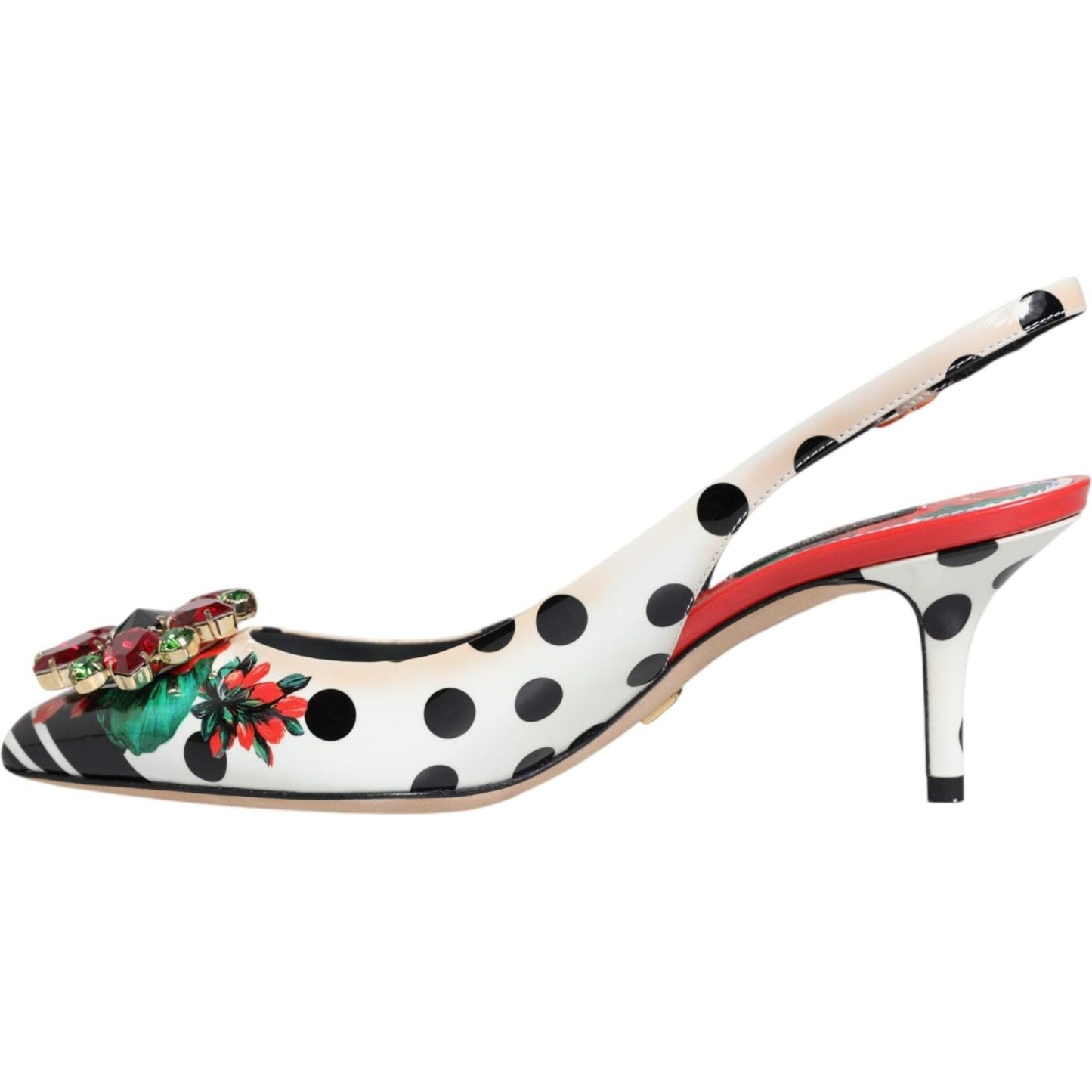 Dolce & Gabbana Multicolor Crystal Heels Slingback Shoes Dolce & Gabbana Dark Slate Gray