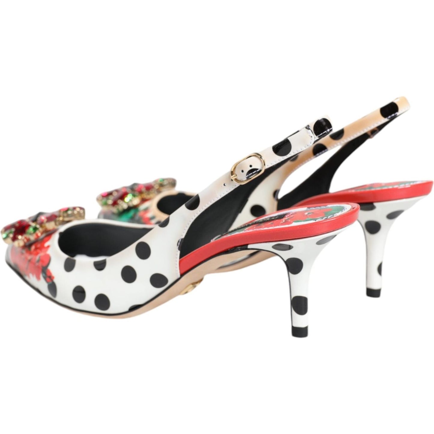 Dolce & Gabbana Multicolor Crystal Heels Slingback Shoes Dolce & Gabbana Dark Slate Gray