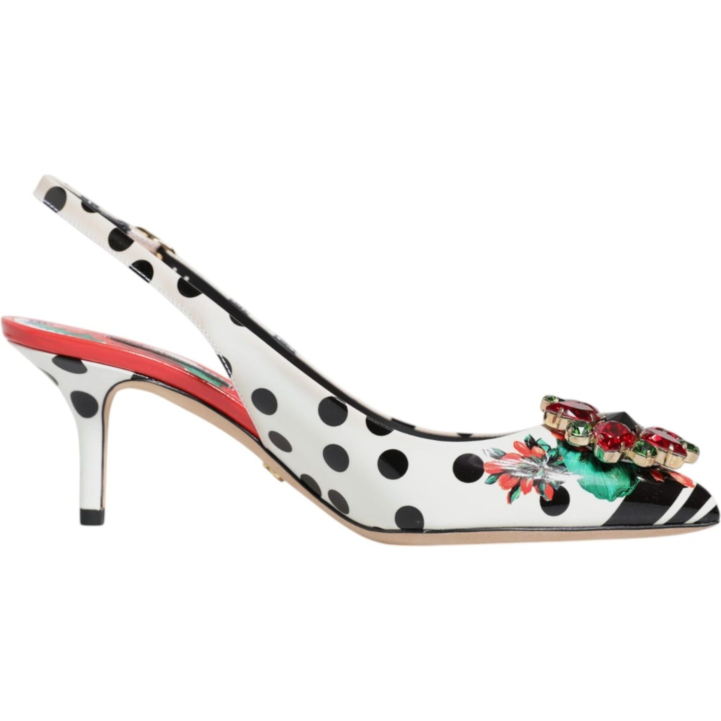 Dolce & Gabbana Multicolor Crystal Heels Slingback Shoes Dolce & Gabbana Dark Slate Gray