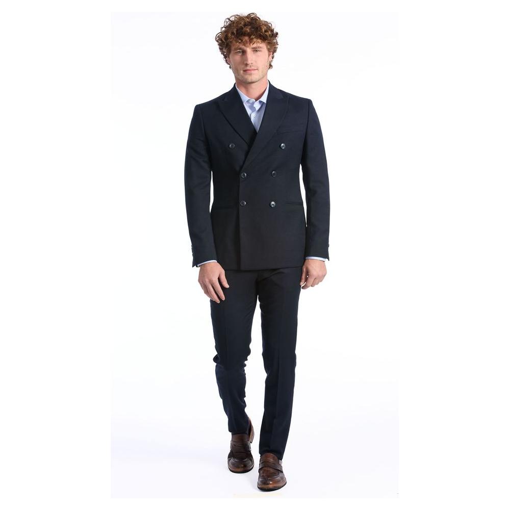 Baldinini Trend Blue Wool Men Suit Baldinini Trend Dark Slate Gray
