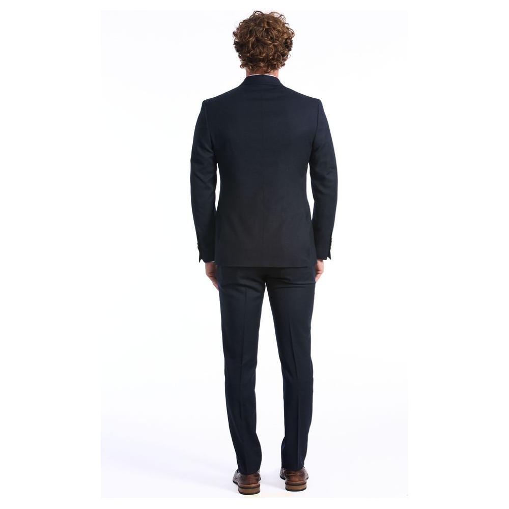 Baldinini Trend Blue Wool Men Suit Baldinini Trend Dark Slate Gray