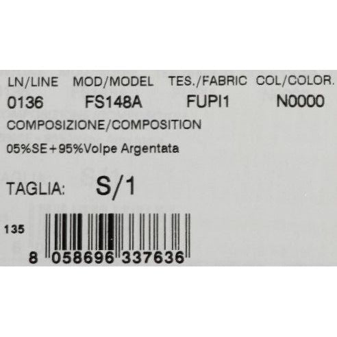 Dolce & Gabbana Black Silver Fox Fur Scarf MS1876-1