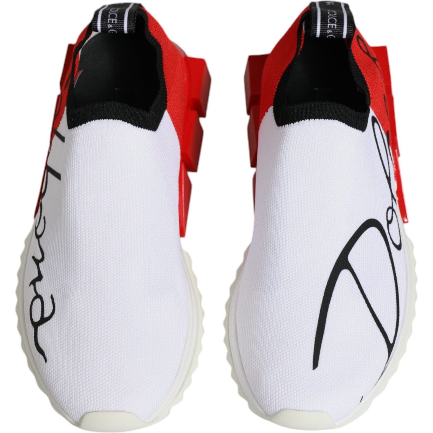 Dolce & Gabbana White Red Low Top Sorrento Men Sneakers Shoes Dolce & Gabbana Light Gray