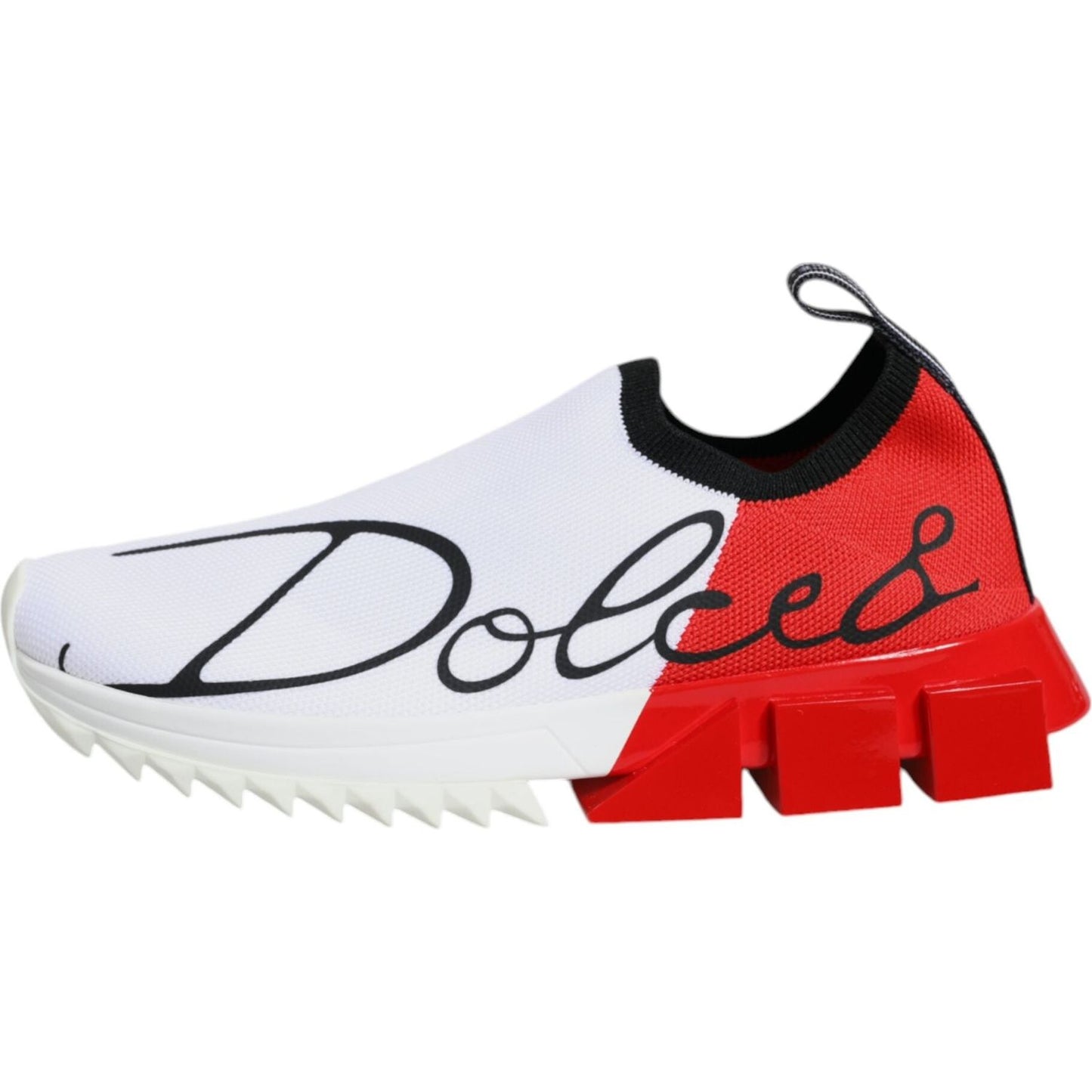 Dolce & Gabbana White Red Low Top Sorrento Men Sneakers Shoes Dolce & Gabbana Firebrick