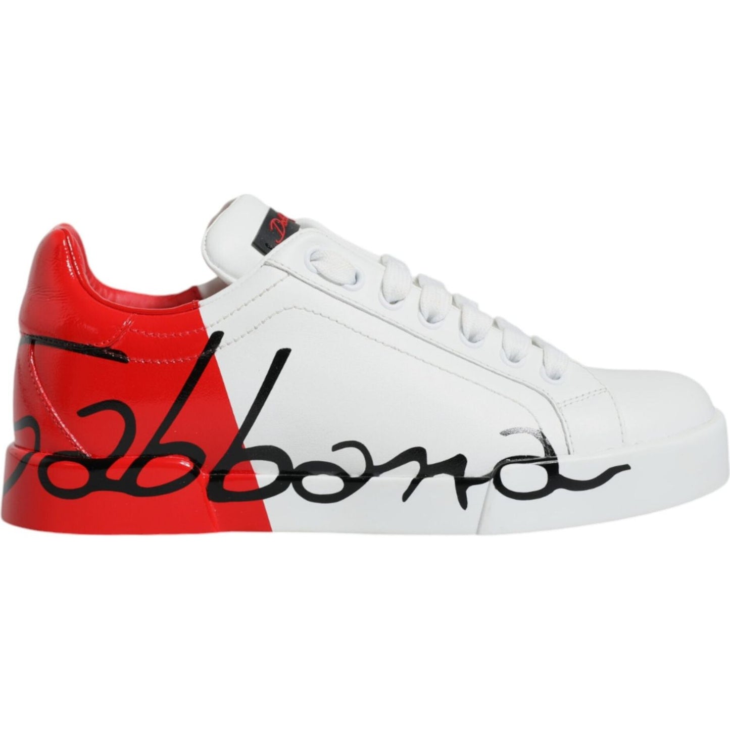 Dolce & Gabbana White Red Portofino Low Top Sneakers Shoes Dolce & Gabbana Light Gray