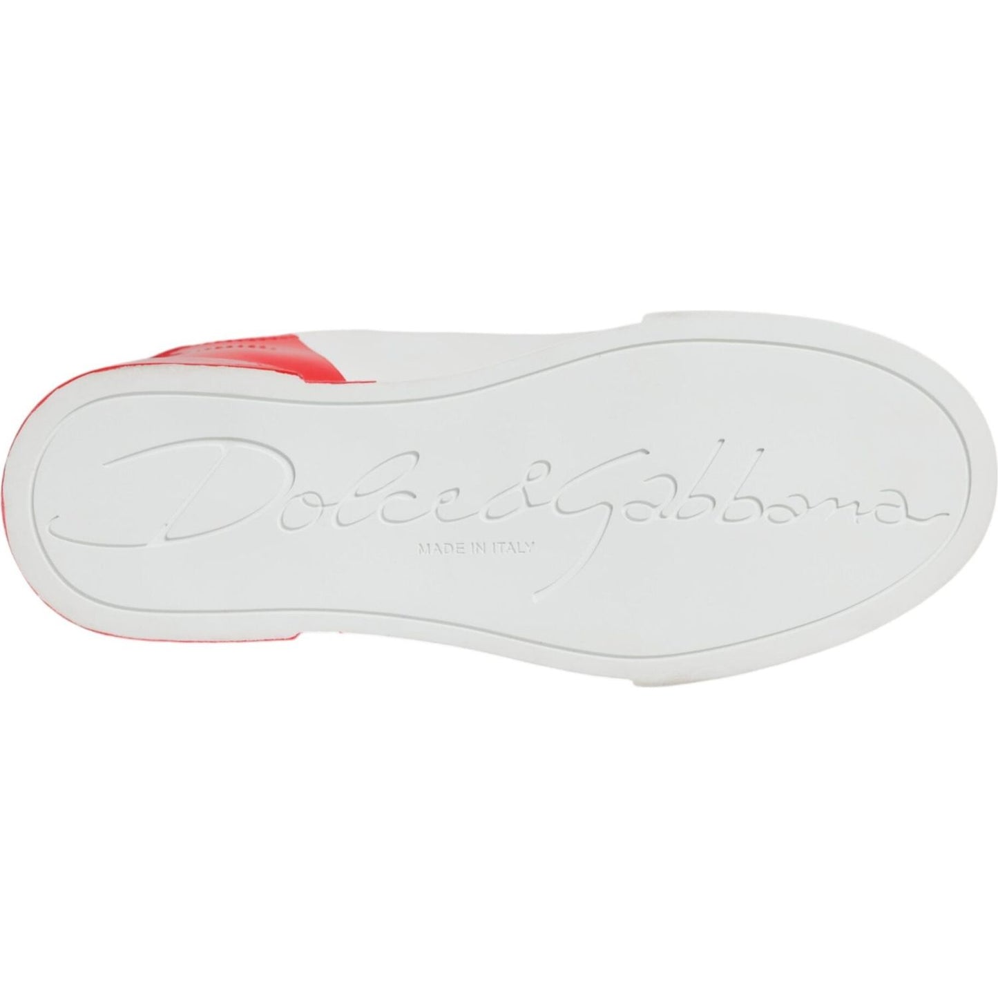 Dolce & Gabbana White Red Portofino Low Top Sneakers Shoes Dolce & Gabbana Light Gray