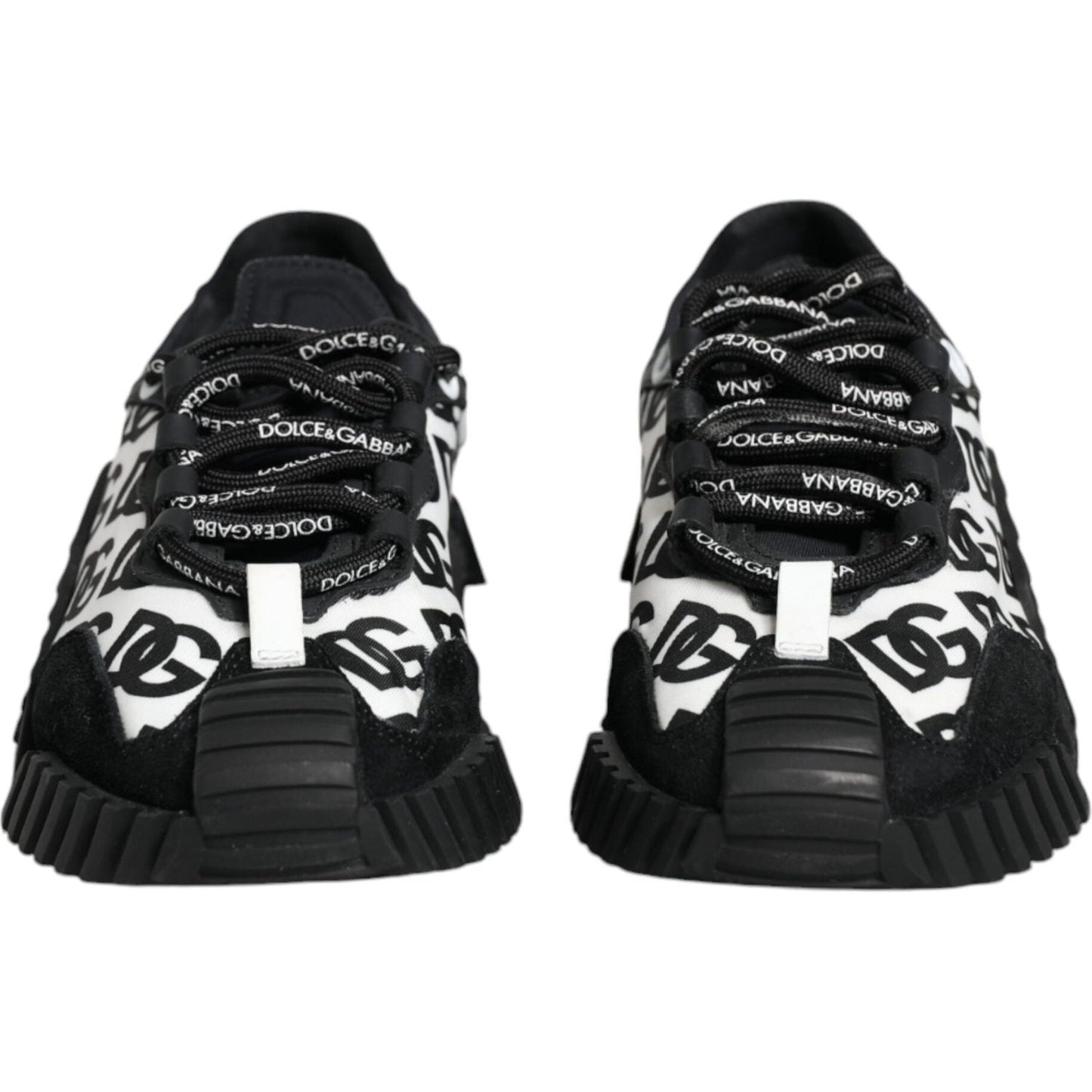 Dolce & Gabbana Black Logo Lace Up Low Top NS1 Sneakers Shoes Dolce & Gabbana Black