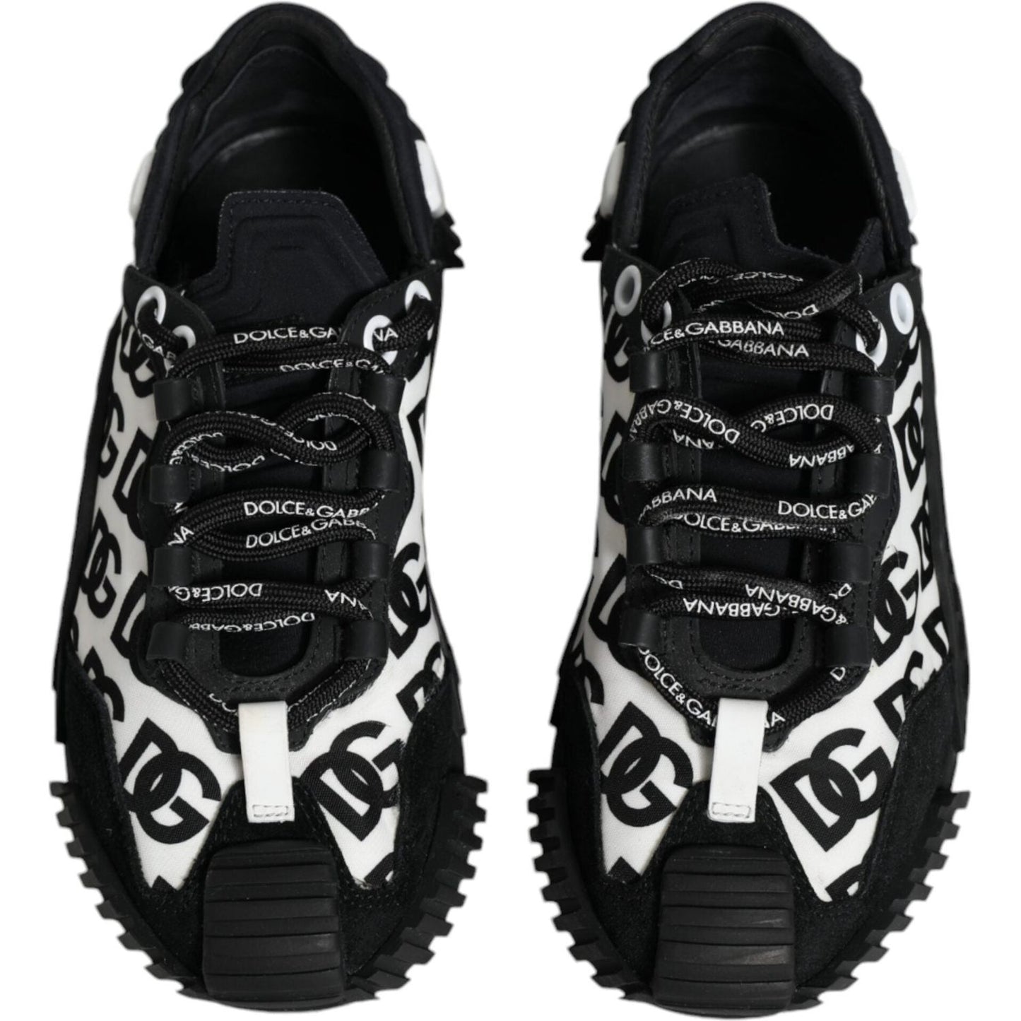 Dolce & Gabbana Black Logo Lace Up Low Top NS1 Sneakers Shoes Dolce & Gabbana Black