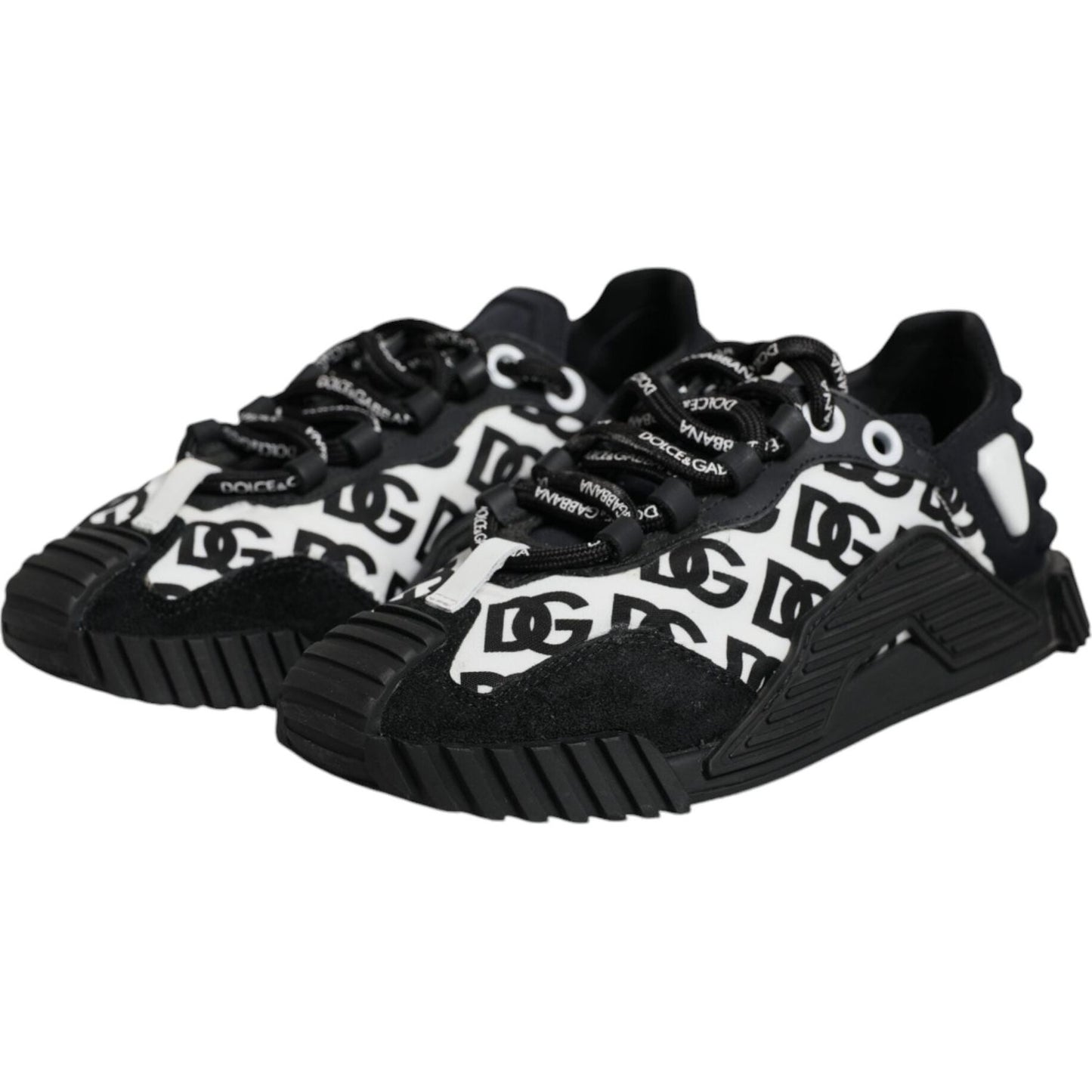 Dolce & Gabbana Black Logo Lace Up Low Top NS1 Sneakers Shoes Dolce & Gabbana Black