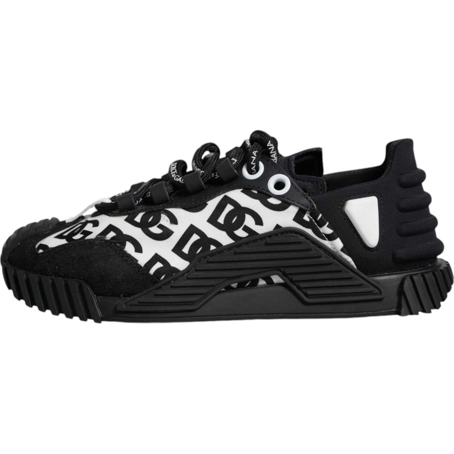 Dolce & Gabbana Black Logo Lace Up Low Top NS1 Sneakers Shoes Dolce & Gabbana Black