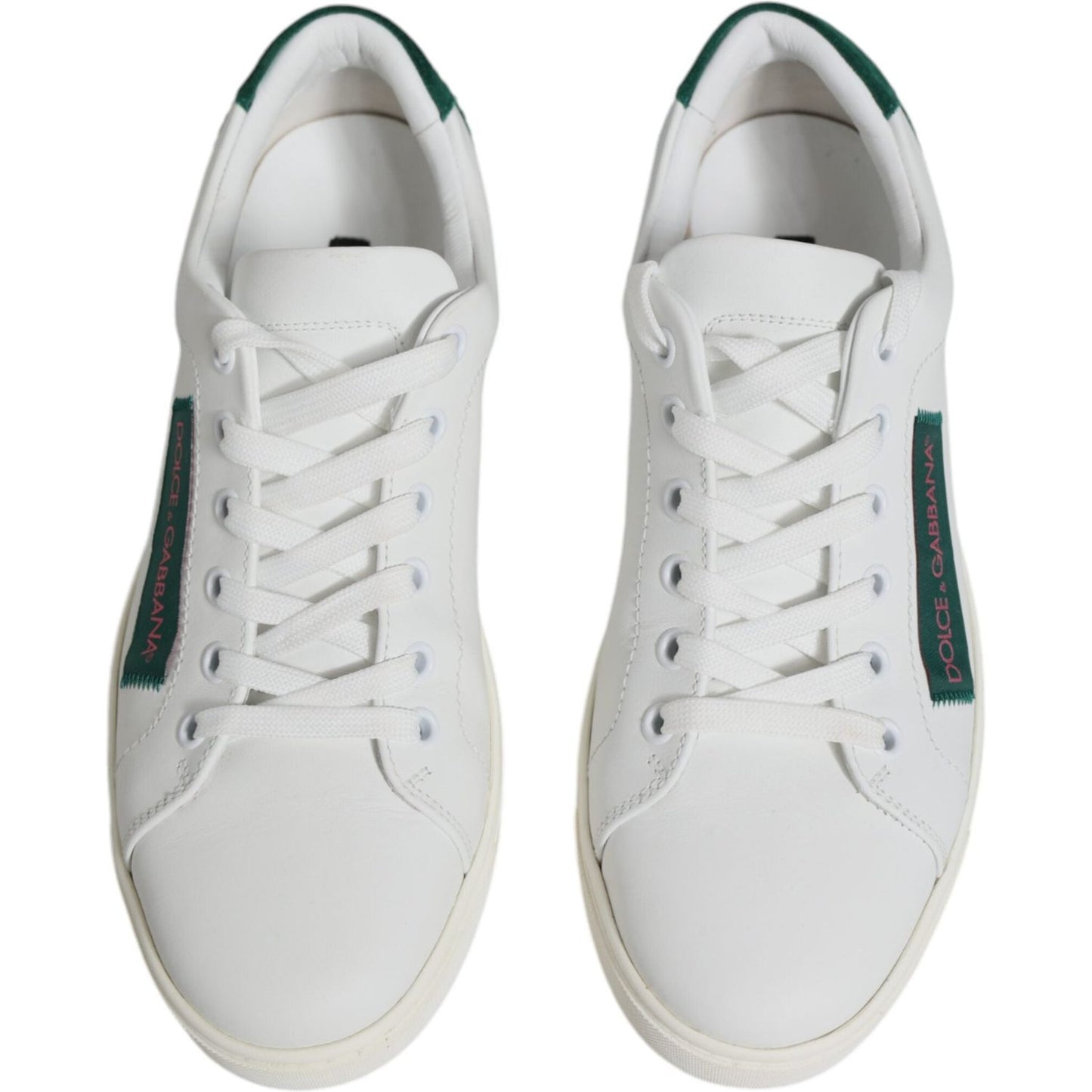 Dolce & Gabbana White London Calf Leather Sneakers Shoes Dolce & Gabbana Light Gray