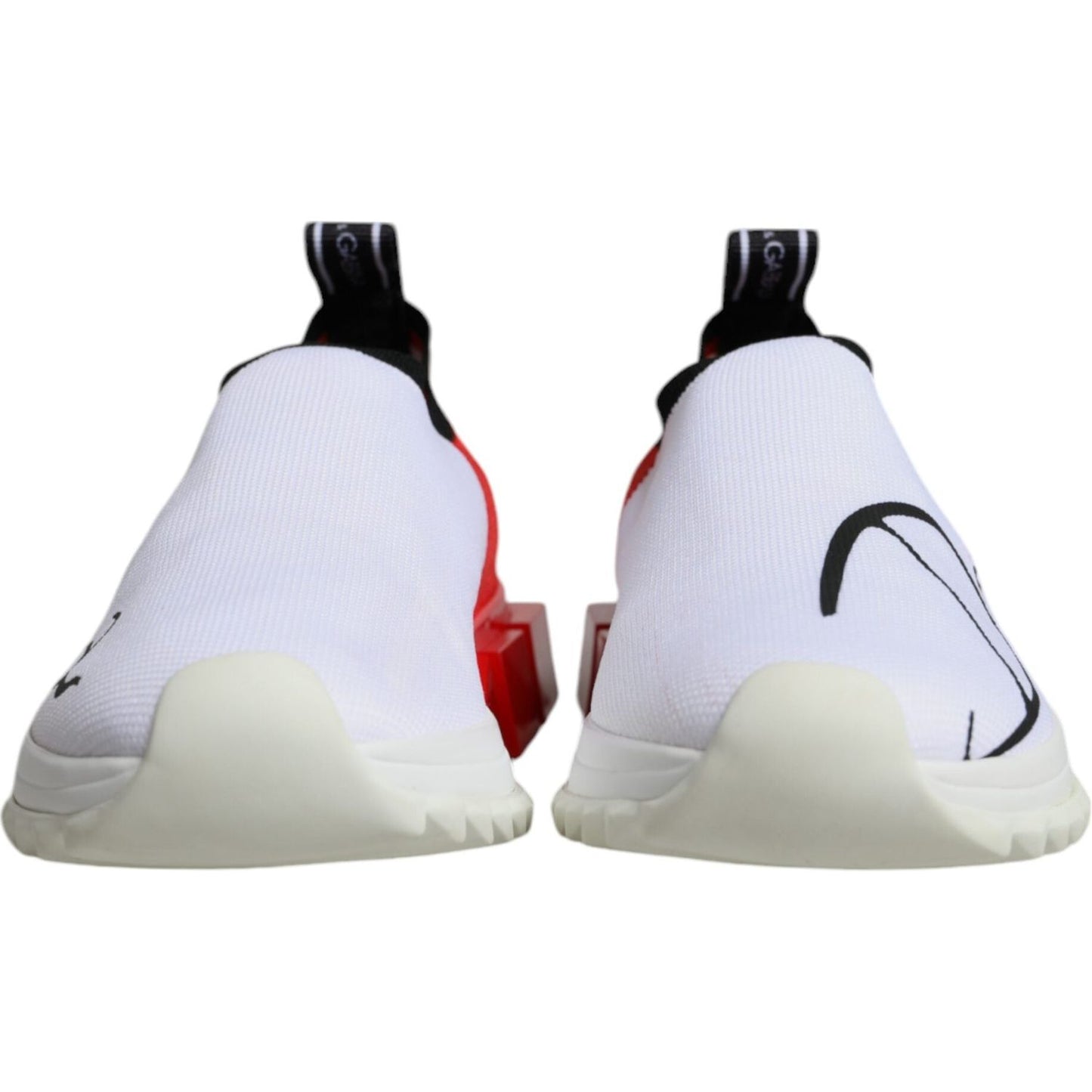 Dolce & Gabbana White Red Low Top Sorrento Men Sneakers Shoes Dolce & Gabbana Light Gray