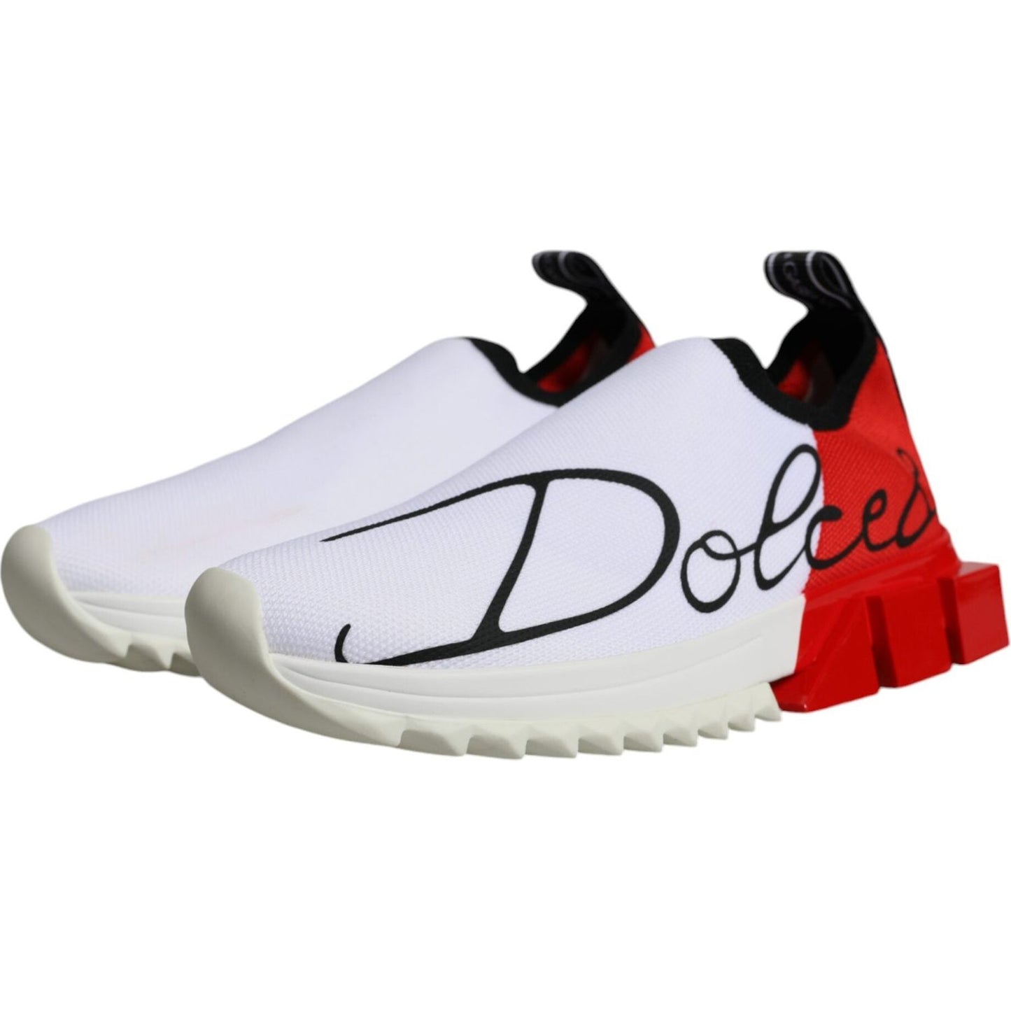 Dolce & Gabbana White Red Low Top Sorrento Men Sneakers Shoes Dolce & Gabbana Light Gray