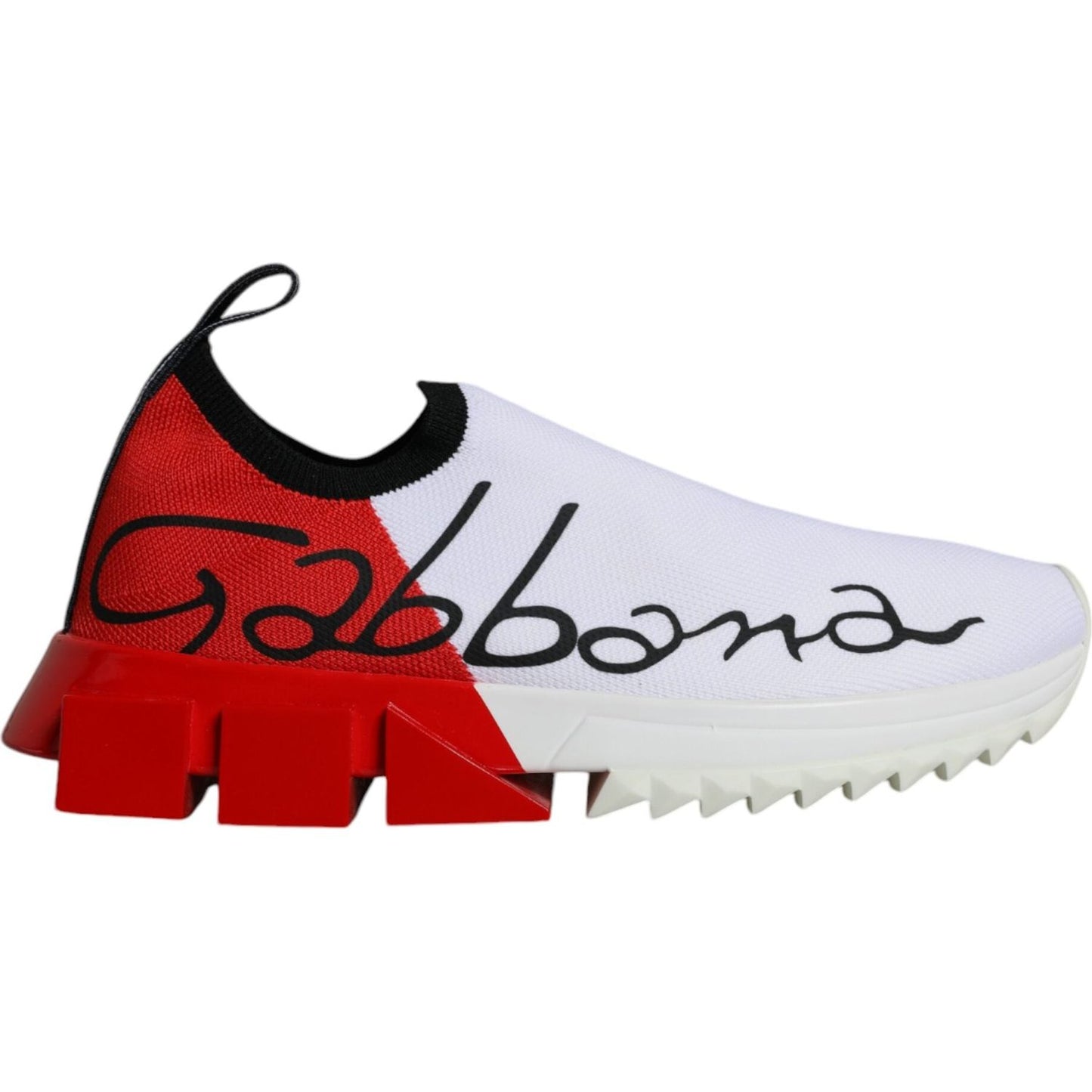 Dolce & Gabbana White Red Low Top Sorrento Men Sneakers Shoes Dolce & Gabbana Firebrick