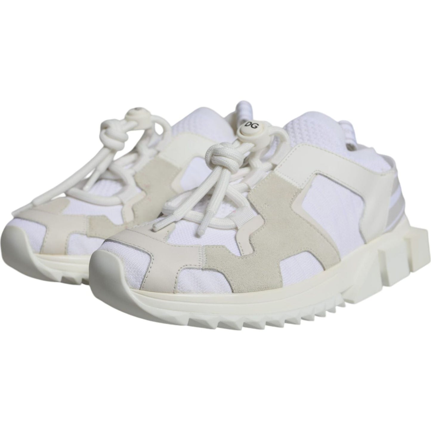 Dolce & Gabbana White Mesh Sorrento Trekking Sneakers Shoes Dolce & Gabbana Light Gray