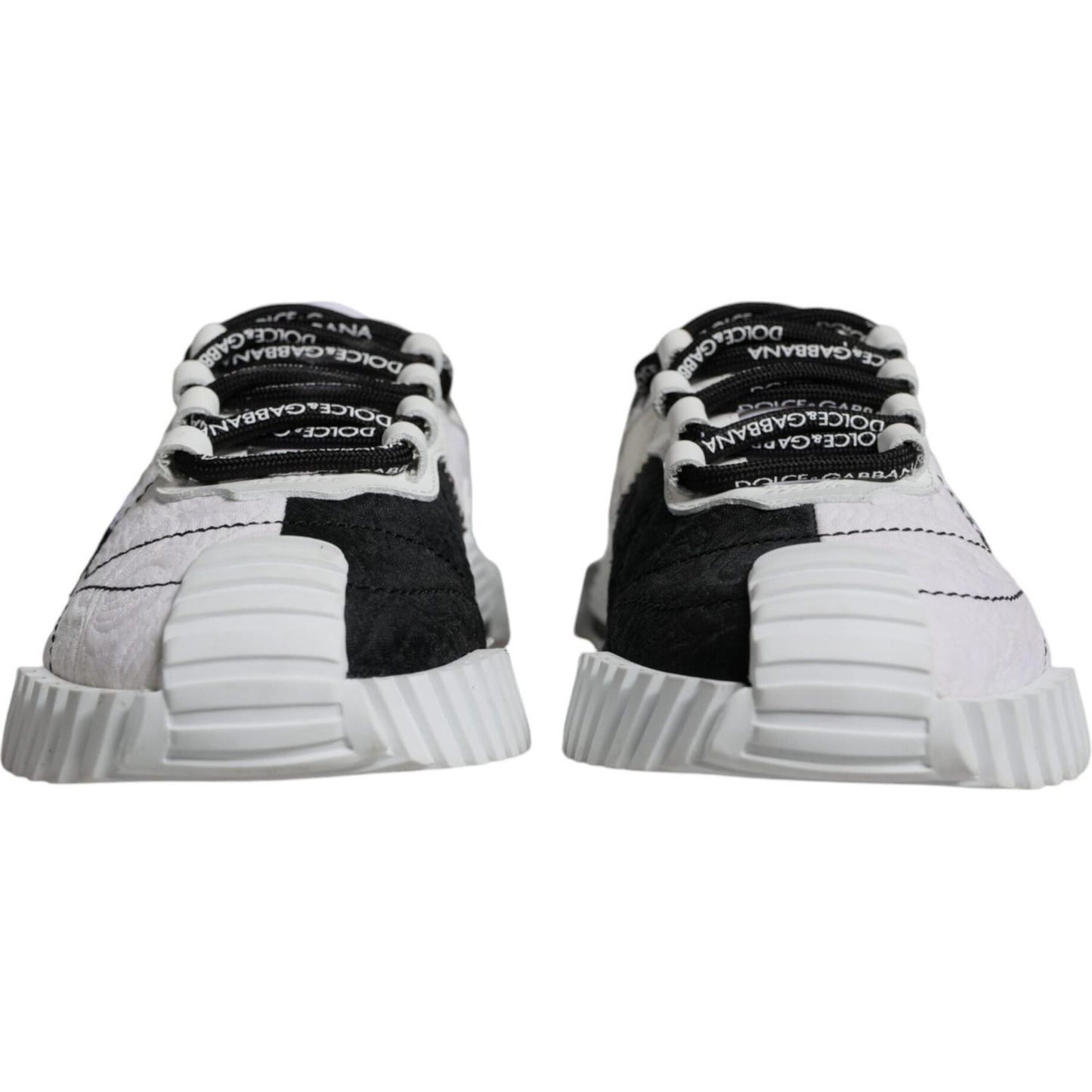 Dolce & Gabbana White Black Low Top NS1 Sneakers Shoes Dolce & Gabbana Gray