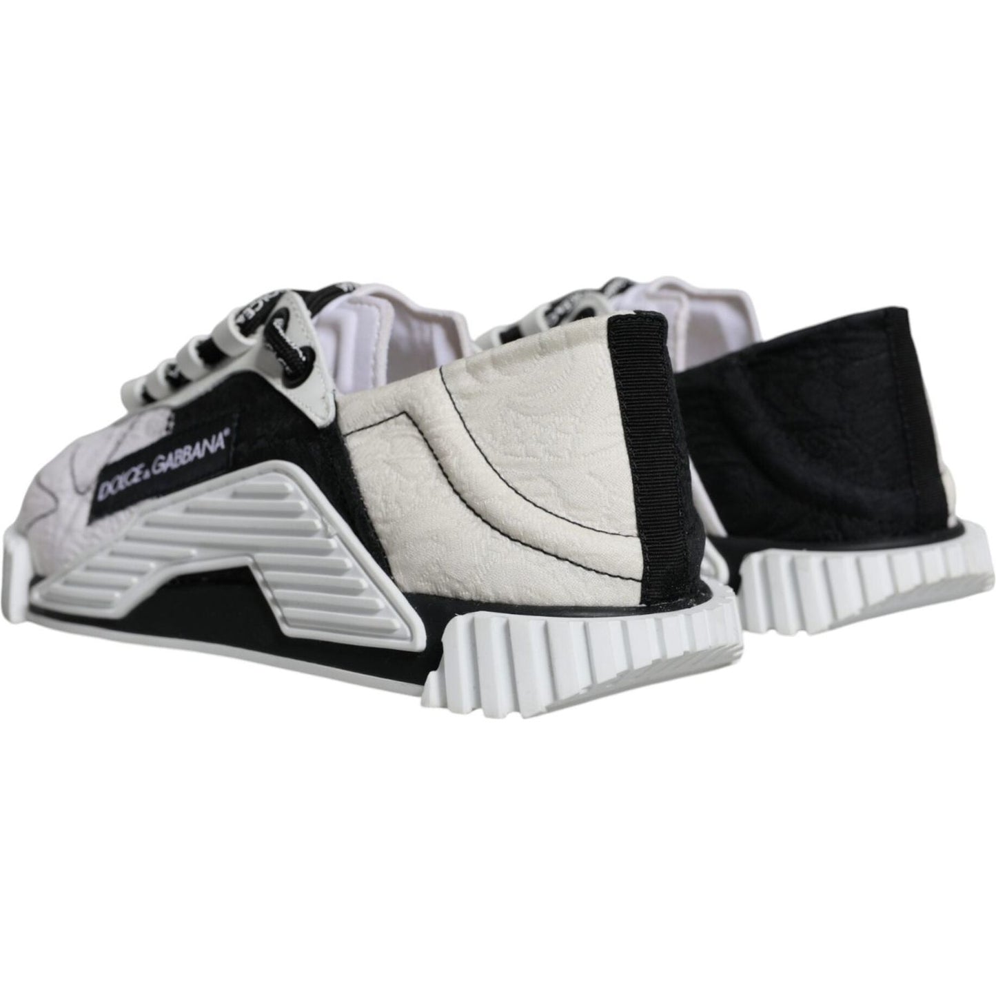 Dolce & Gabbana White Black Low Top NS1 Sneakers Shoes Dolce & Gabbana Gray