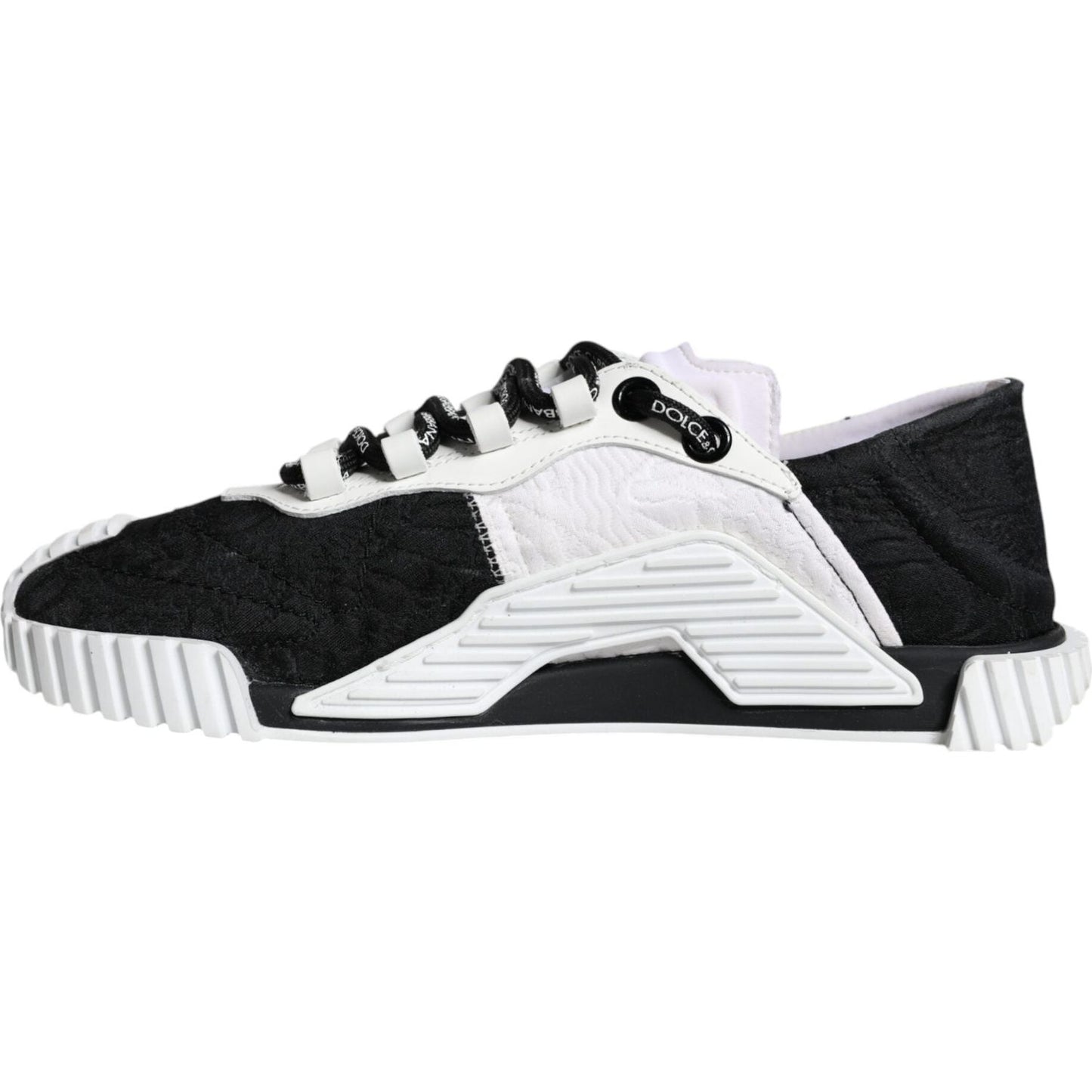 Dolce & Gabbana White Black Low Top NS1 Sneakers Shoes Dolce & Gabbana Light Gray