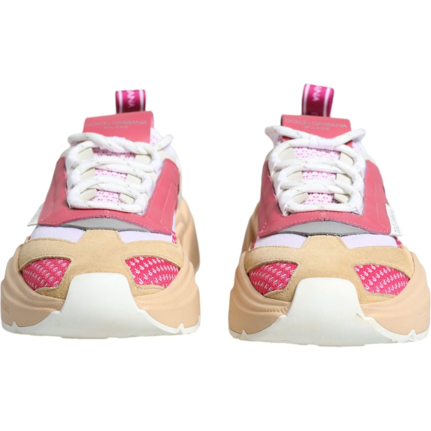Dolce & Gabbana Multicolor Leather Daymaster Sneakers Shoes Dolce & Gabbana Light Gray