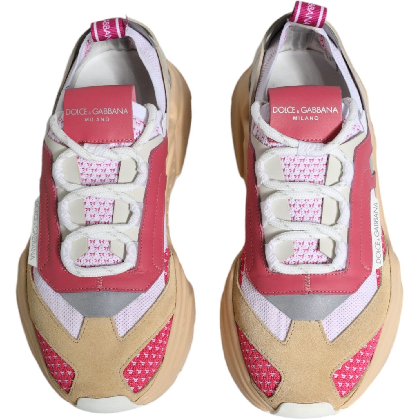Dolce & Gabbana Multicolor Leather Daymaster Sneakers Shoes Dolce & Gabbana Gray