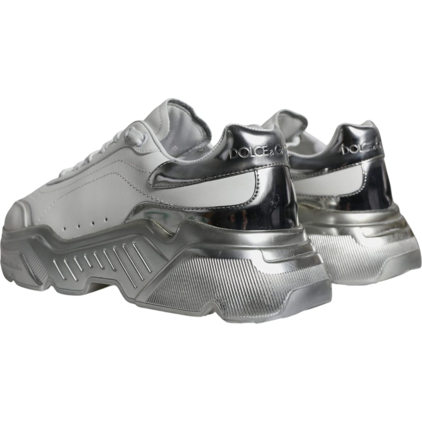 Dolce & Gabbana Silver White Daymaster Low Top Sneakers Shoes Dolce & Gabbana Slate Gray