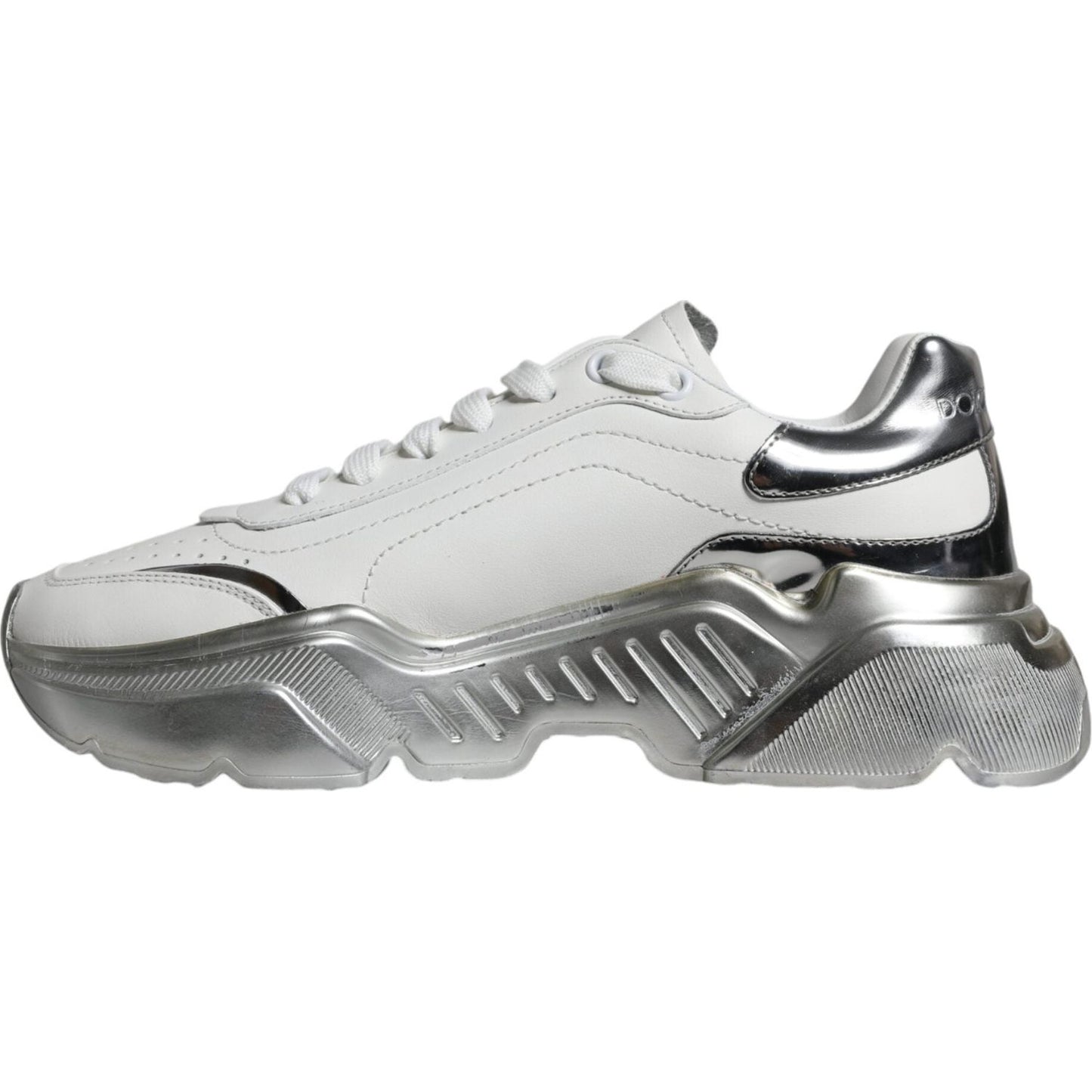 Dolce & Gabbana Silver White Daymaster Low Top Sneakers Shoes Dolce & Gabbana Gray