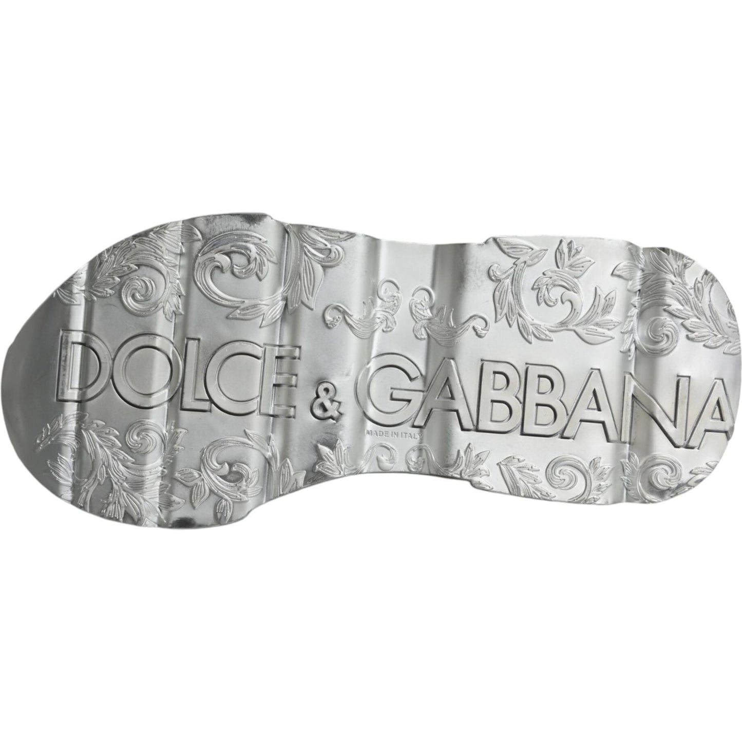 Dolce & Gabbana Silver White Daymaster Low Top Sneakers Shoes Dolce & Gabbana Gray