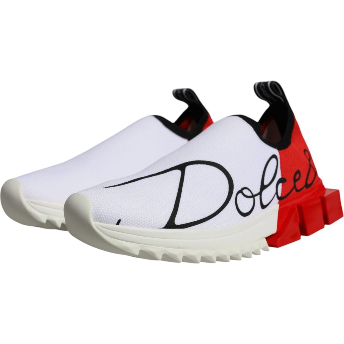Dolce & Gabbana White Red Low Top Sorrento Men Sneakers Shoes Dolce & Gabbana Light Gray