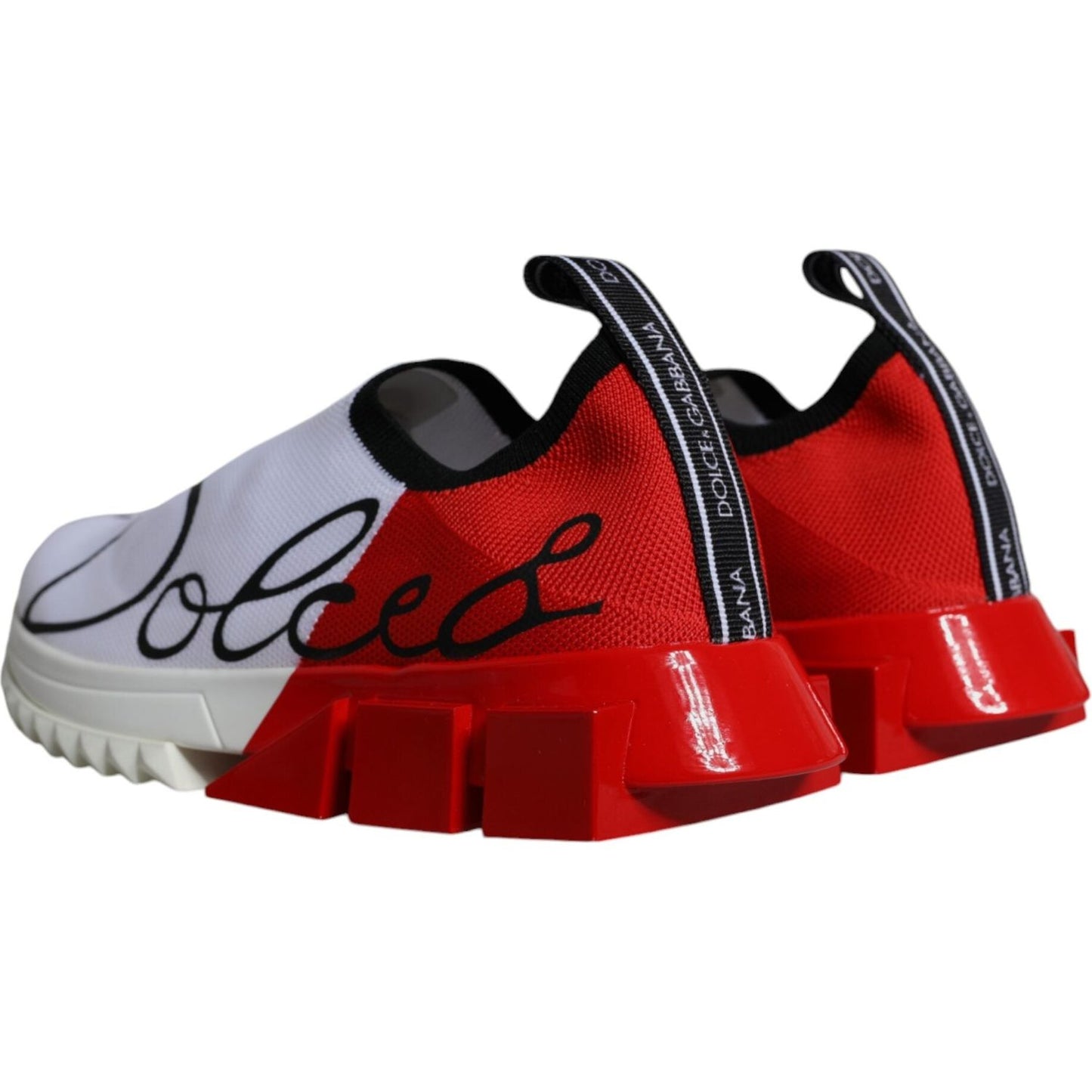 Dolce & Gabbana White Red Low Top Sorrento Men Sneakers Shoes Dolce & Gabbana Dark Red