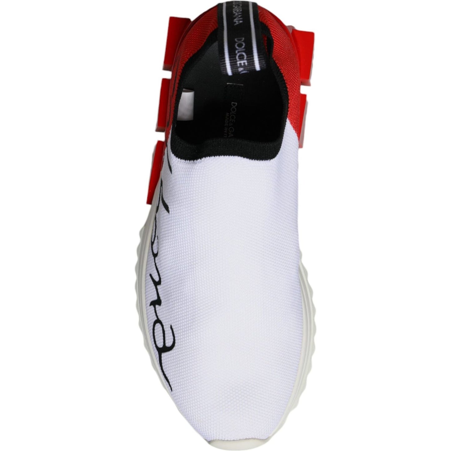 Dolce & Gabbana White Red Low Top Sorrento Men Sneakers Shoes Dolce & Gabbana Black