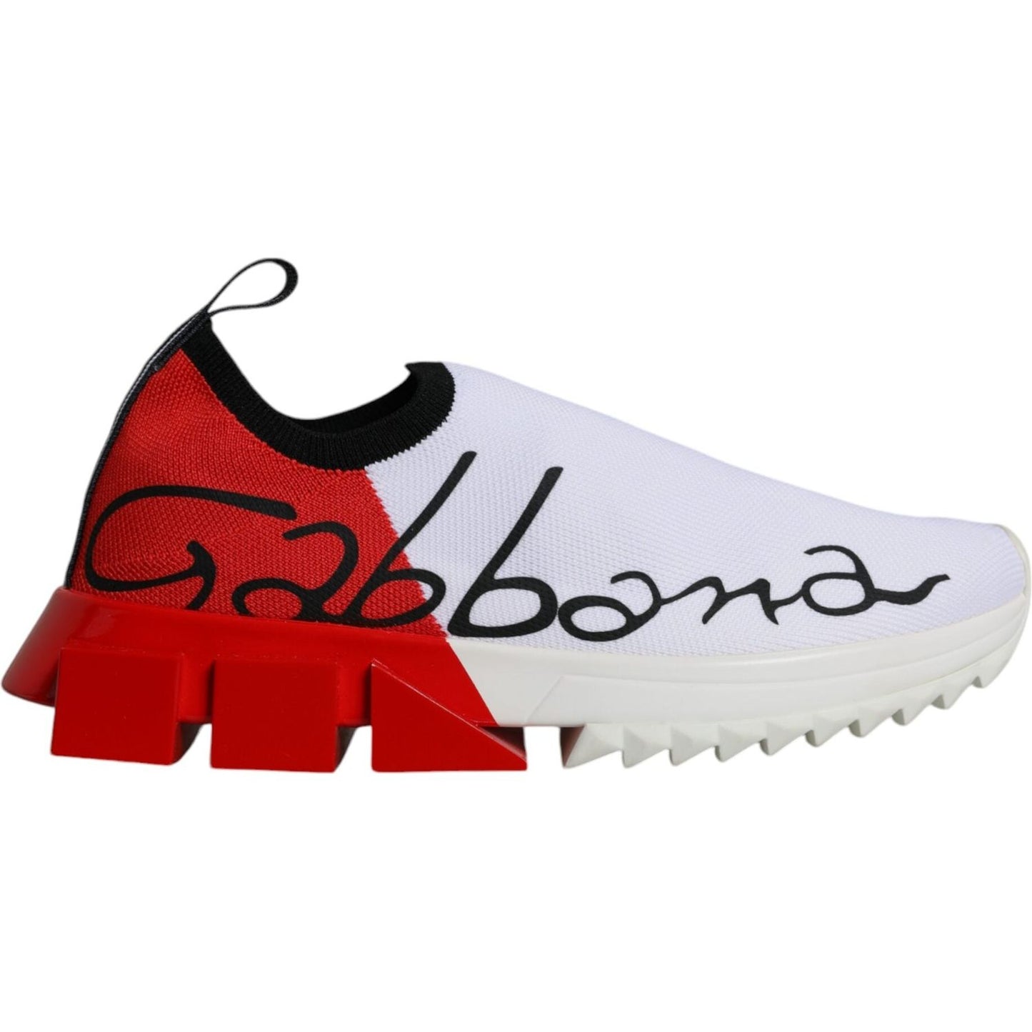 Dolce & Gabbana White Red Low Top Sorrento Men Sneakers Shoes Dolce & Gabbana Firebrick