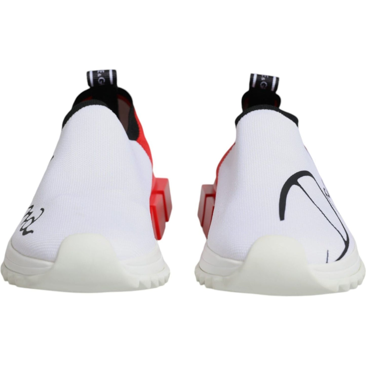 Dolce & Gabbana White Red Low Top Sorrento Men Sneakers Shoes Dolce & Gabbana Light Gray