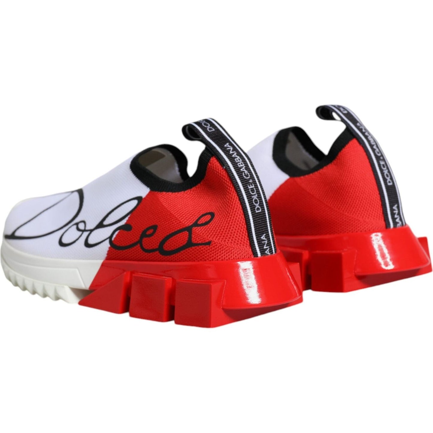 Dolce & Gabbana White Red Low Top Sorrento Men Sneakers Shoes Dolce & Gabbana Light Gray