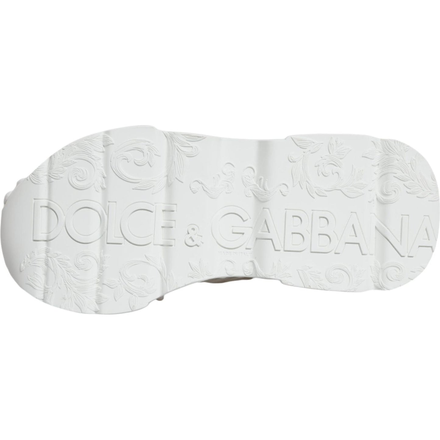 Dolce & Gabbana White Knitted Daymaster Sneakers Shoes Dolce & Gabbana Light Gray