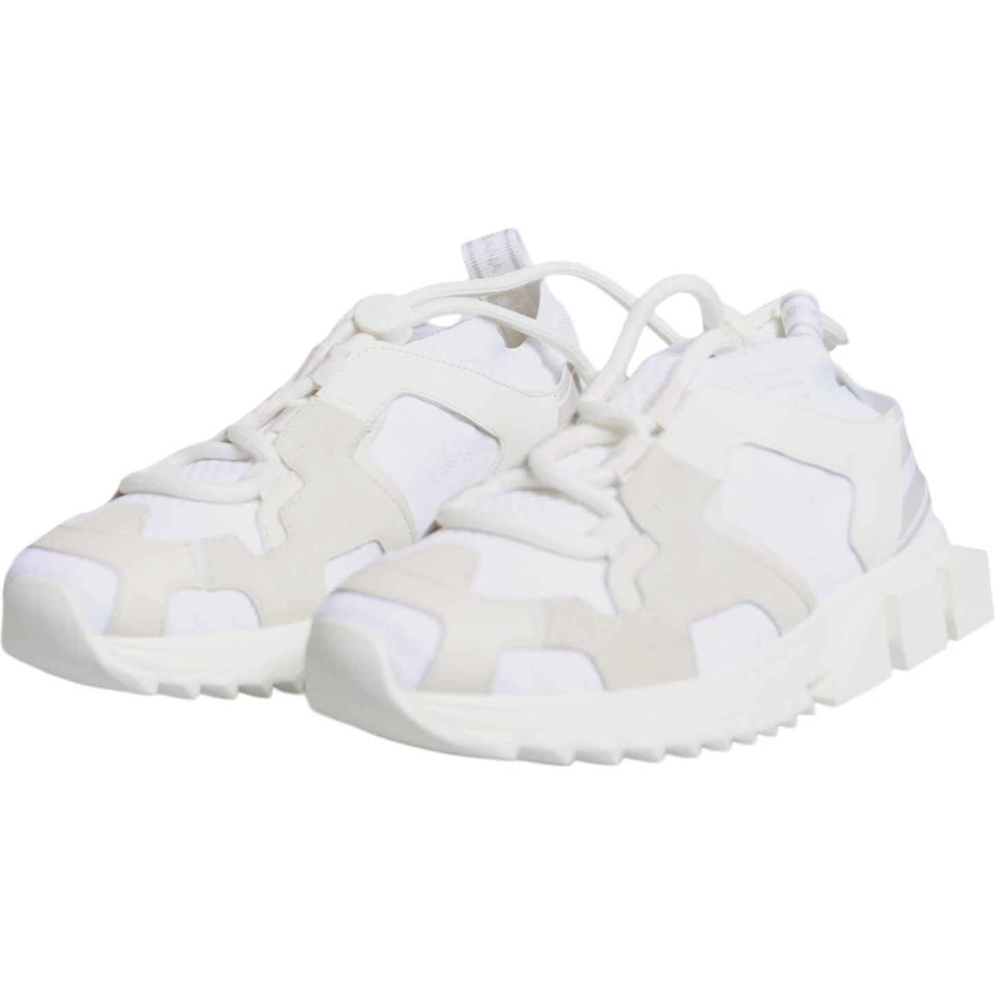 Dolce & Gabbana White Mesh Sorrento Trekking Sneakers Shoes Dolce & Gabbana Light Gray