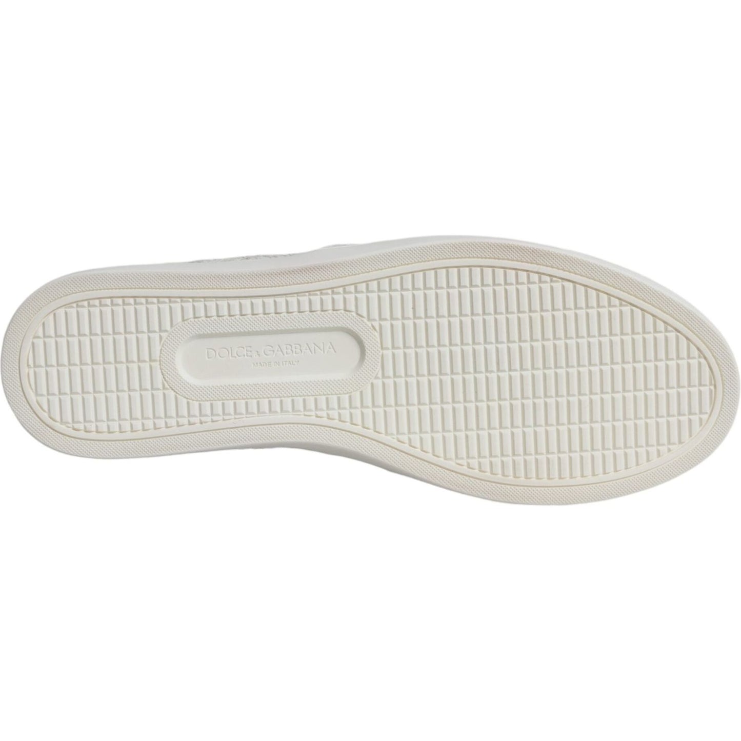 Dolce & Gabbana White Leather Lace Slip On Loafers Shoes Dolce & Gabbana Light Gray
