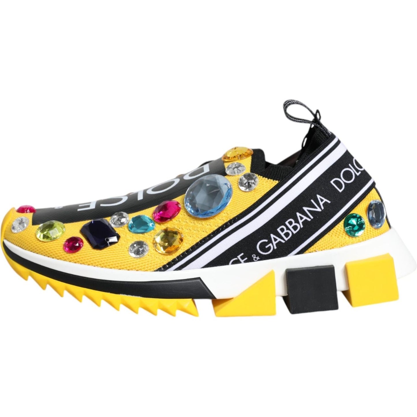 Dolce & Gabbana Yellow Sorrento Crystals Low Top Sneakers Shoes Dolce & Gabbana Dark Khaki