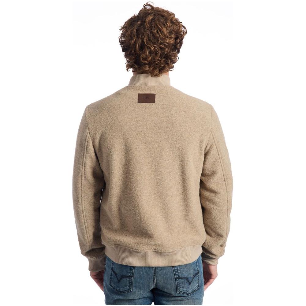 Roberto Pepe Luxury Beige Wool Men Jacket Roberto Pepe Luxury Rosy Brown