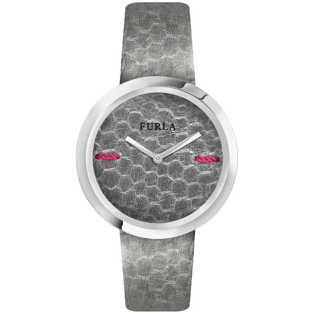 Furla Gray Leather Watch Furla Slate Gray