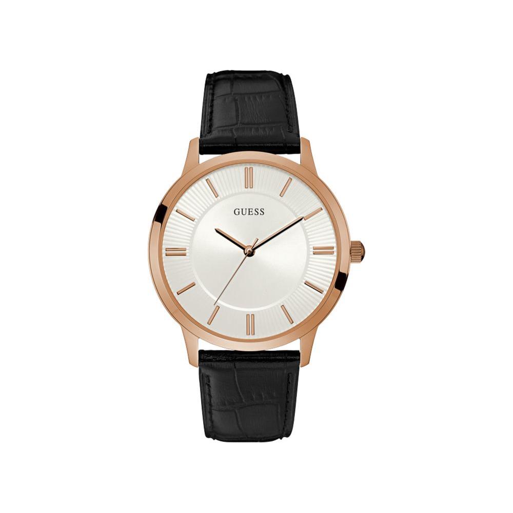 Guess Black Leather Watch Guess Light Gray