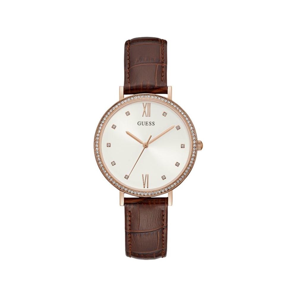 Guess Brown Leather Watch Guess Dark Olive Green