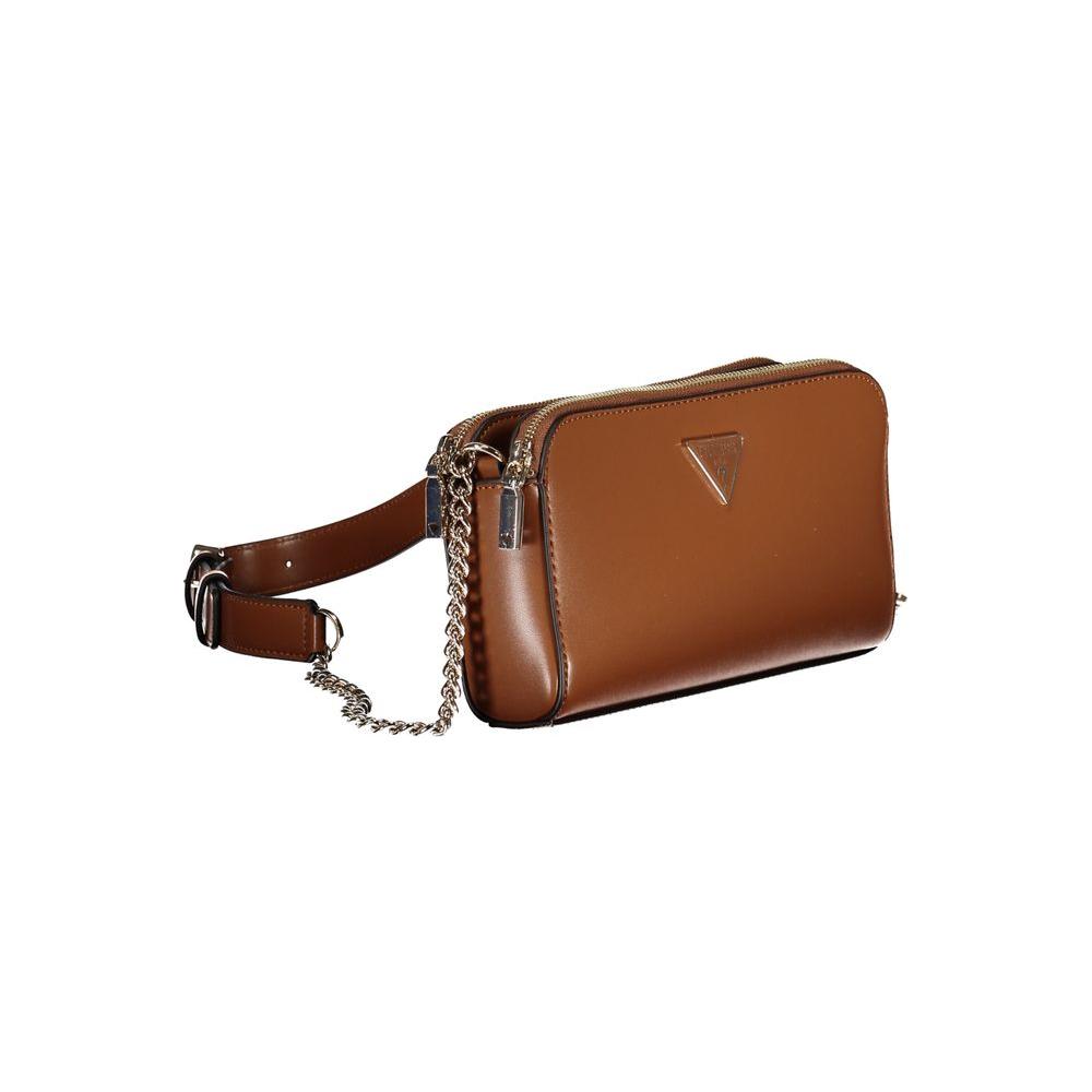 Guess Jeans Brown Polyethylene Handbag Guess Jeans Saddle Brown
