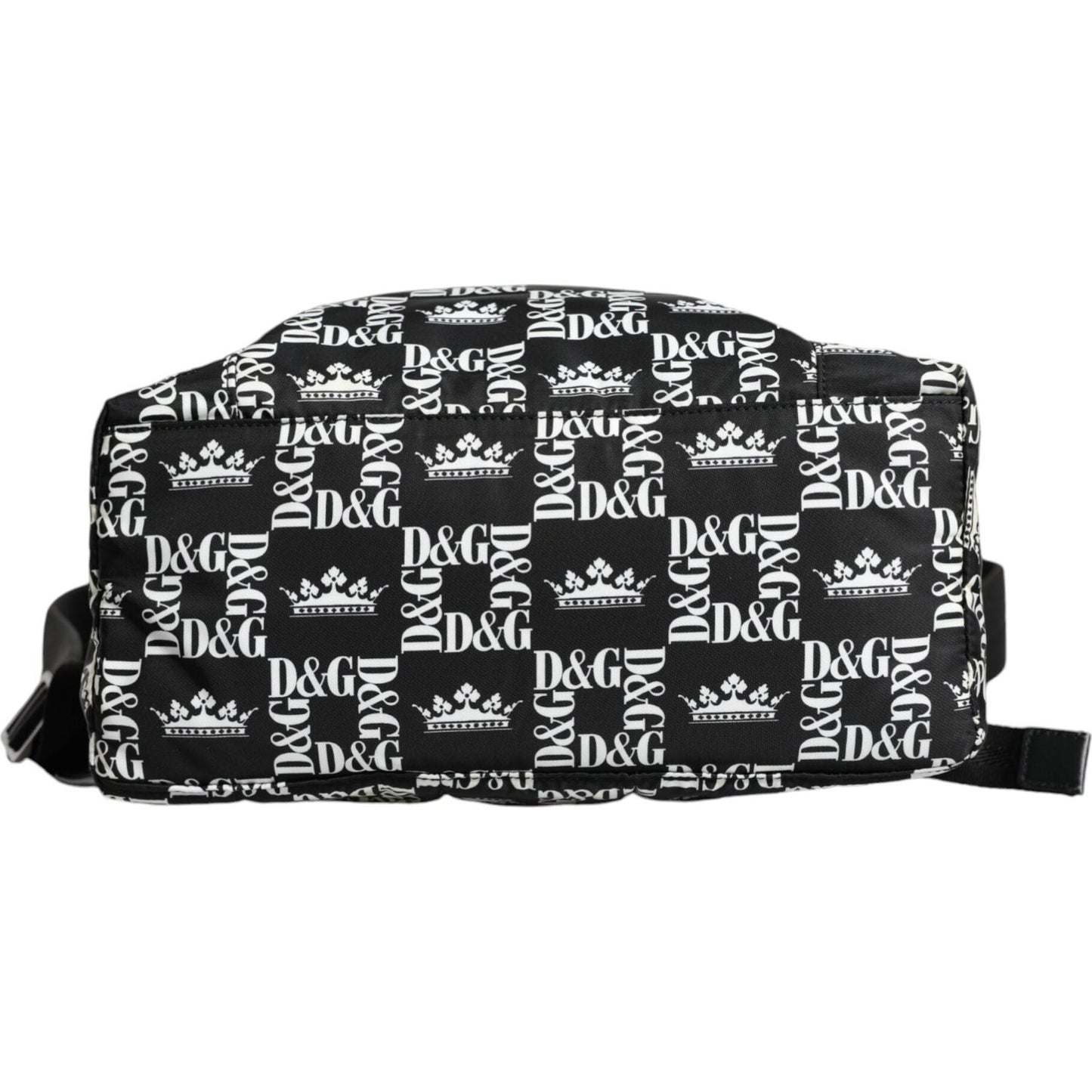 Dolce & Gabbana Black White DG Crown Logo Nylon Backpack Bag Dolce & Gabbana Light Gray